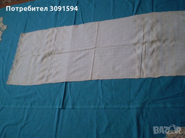 	19 век ръчно тъкана с плетена дантела  кърпа кенар, снимка 3 - Антикварни и старинни предмети - 34981780