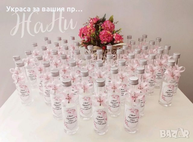 Подаръчета за гости на кръщене - бутилка 50мл. За светена вода