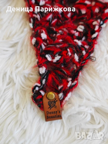 Ръчно плетен триъгълен шал модел „Верона“, снимка 4 - Шалове - 52750409