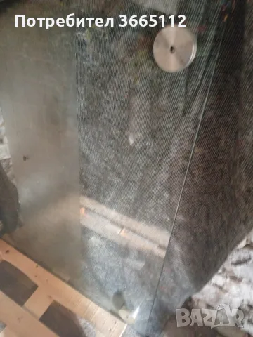 Квадратна маса от масивно стъкло, снимка 2 - Маси - 56329942