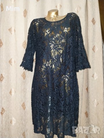  XL/XXL Черна дантелана рокля , снимка 2 - Рокли - 42265762