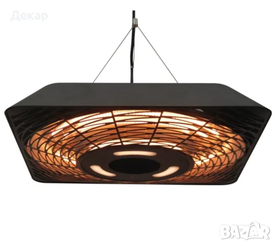 Таванен нагревател с  5 режима ,за вътрешен двор с дистанционно управление LED светлина . Черен 