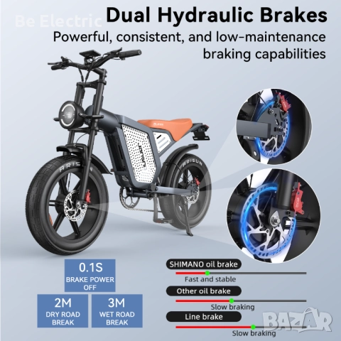 НОВО!!! Електрически Велосипед Janso X60 2x750W 48V/23AH, снимка 6 - Велосипеди - 52864290