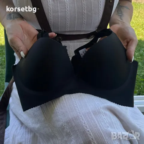 Безшевен Черен PUSH UP Сутиен с Вградени Подплънки 3200, снимка 1