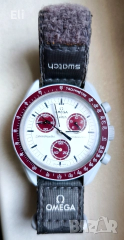 Swatch x Omega Bio Ceramic Moonswatch Mission to Pluto , снимка 2 - Мъжки - 53902185