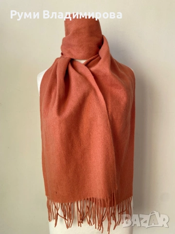 Оранжев шал от кашмир/ различни видове, снимка 3 - Шалове - 47002157