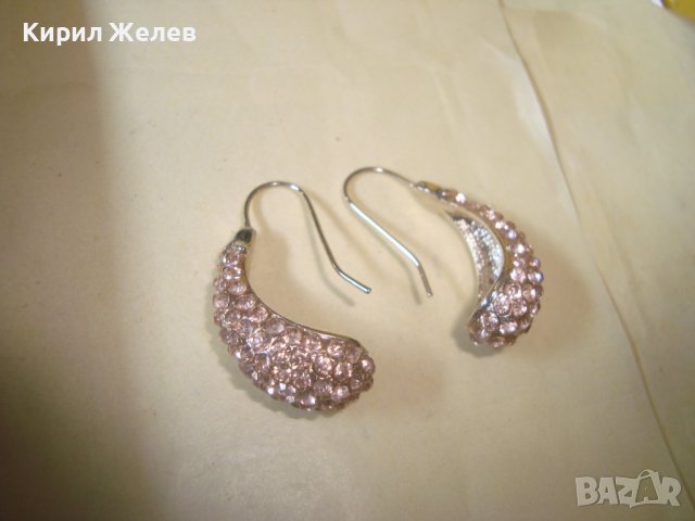 МНОГО КРАСИВИ ПОЗЛАТЕНИ ОБЕЦИ с ФАСЕТИРАНИ БЛЕСТЯЩИ КРИСТАЛЧЕТА 31373, снимка 6 - Обеци - 38066994