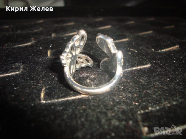НЕЖЕН ПОСРЕБРЕН ПРЪСТЕН с КРИСТАЛИ 20792, снимка 5 - Пръстени - 32088919