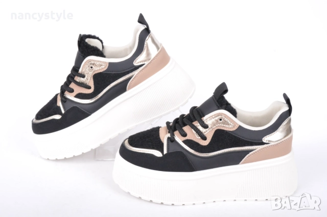 NEW! Дамски кецове на платформа - Три цвята, снимка 2 - Кецове - 51719456