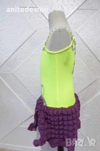 Рокля за спортни танци в електрик и лилаво, снимка 5 - Детски рокли и поли - 50661814