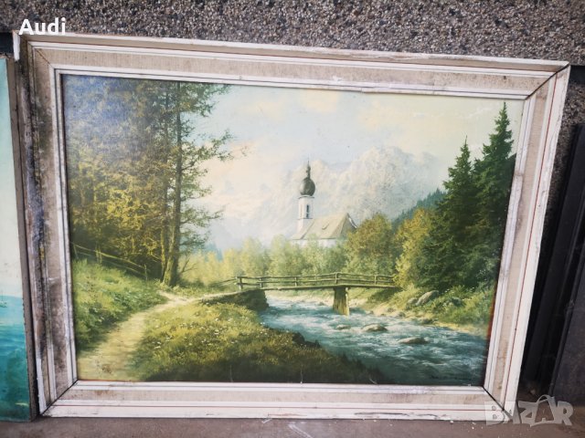 Продавам 3 броя ръчно рисувани маслени картини "Пейзажи", снимка 14 - Антикварни и старинни предмети - 34376223
