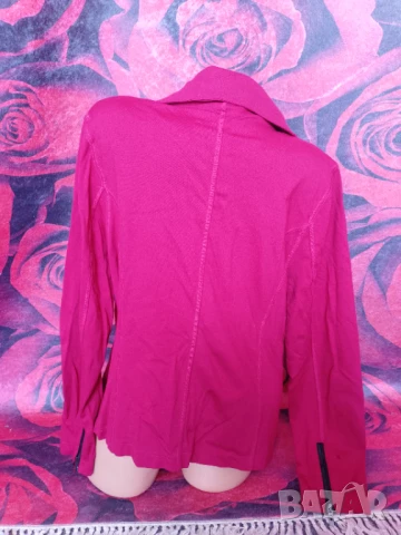 Цикламено памучно яке тип сако 2ХЛ , снимка 2 - Якета - 51355994