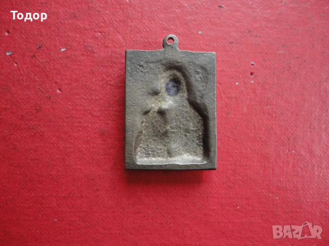 Стара малка бронзова икона 1, снимка 3 - Антикварни и старинни предмети - 53300878