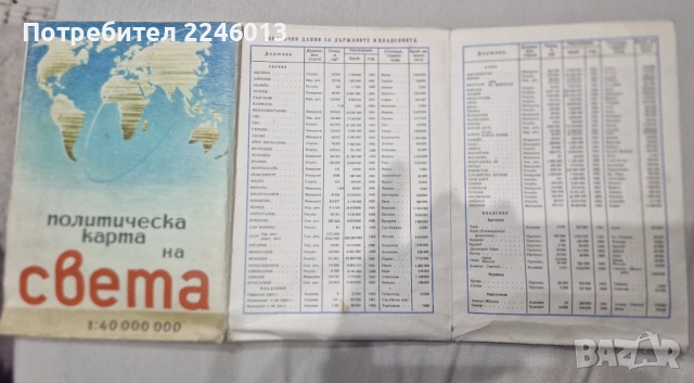 Политическа карта на света/1967г., снимка 3 - Други ценни предмети - 52578232