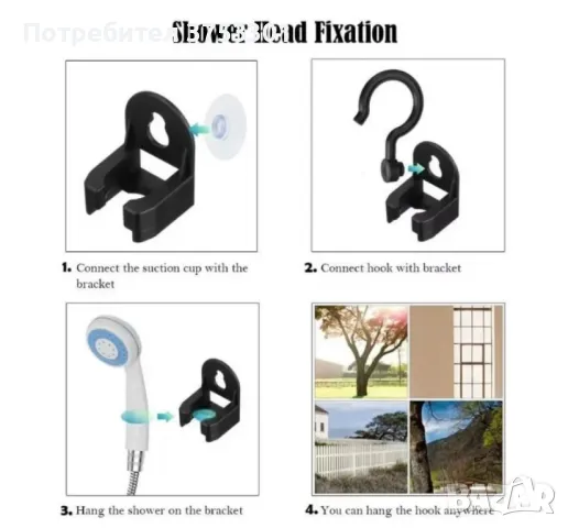 Нов модел - Преносим душ за къмпинг, компактен, USB зареждане, батерия 3000 mAh, снимка 2 - Къмпинг мебели - 48548963