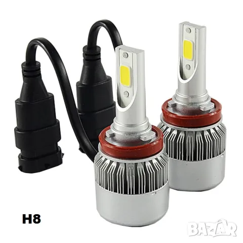 С6 Диодни LED крушки за фарове халогени H1 H3 H4 H7 H8 H11 HB3 HB4, снимка 12 - Аксесоари и консумативи - 49200729
