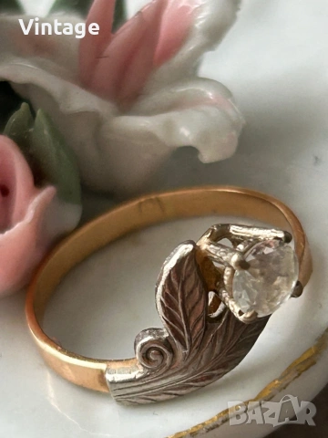 Антикварен съветски златен пръстен , снимка 6 - Пръстени - 54125885
