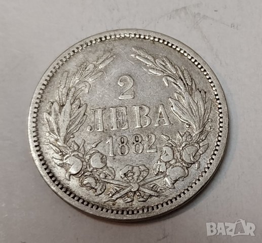 2 лева 1882г сребро, снимка 3 - Нумизматика и бонистика - 29490457