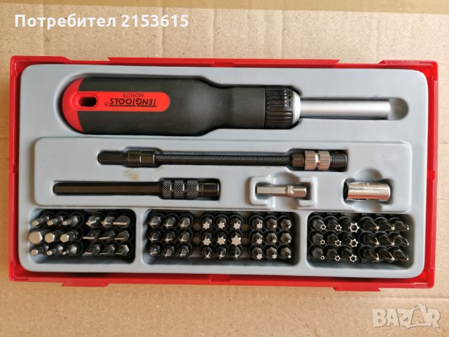 TENG TOOLS TTMD74 тенг 74 части рачет отвертка с 1/4 битове накрайници , снимка 4 - Отвертки - 35220404