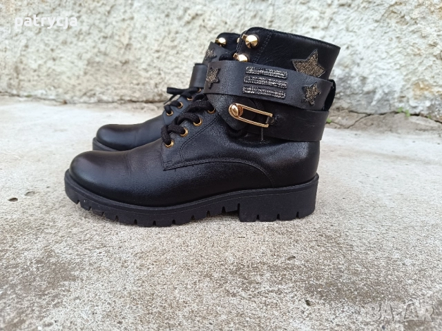 Carinii дамски кожени обувки черни 39, снимка 2 - Дамски ботуши - 52148063