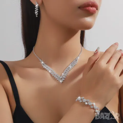 Сватбен комплект, колие гривна и обеци комплект, бал