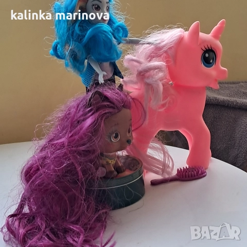 пони -барби; голямо розово и ниско с коса, снимка 4 - Кукли - 52857805