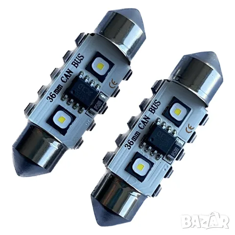 LED крушки софитни 36mm CANBUS 12-24V 2 броя