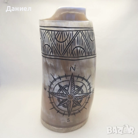 Чаша от естествен рог, тип "Викинг", снимка 8 - Подаръци за мъже - 43051940