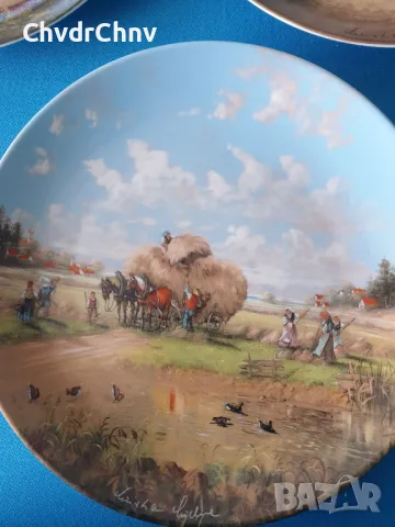 7бр Seltmann/ЗЕЛТМАН Бавария немска колекционерска декоративна порцеланова чиния-картина/пейзажи, снимка 8 - Вази - 48853195