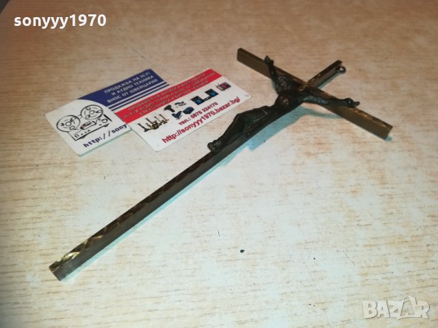 кръст с христос-масивен мед/месинг/бронз 0412201556, снимка 3 - Колекции - 31014817