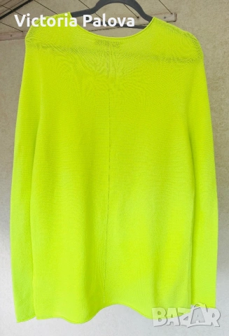 Луксозен финоплетен пуловер OUI – електриков лайм, Made in Italy, M, снимка 8 - Блузи с дълъг ръкав и пуловери - 53891643