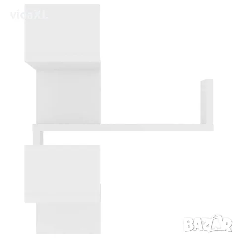 vidaXL Стенни ъглови рафтове, 2 бр, бели, 40x40x50 см, инженерно дърво, снимка 6 - Ракли - 56147797