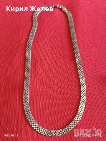 Сребърно колие плетка тип ВЕНЕЦИАНСКА много красиво Бижу майсторска ръчна изработка 52383