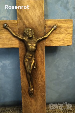  Двойка кръстове дърво бронз, снимка 5 - Икони - 30337295