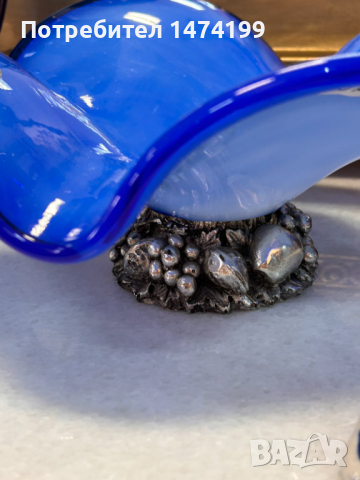 фруктиера/бонбониера Мурано с посребрена основа