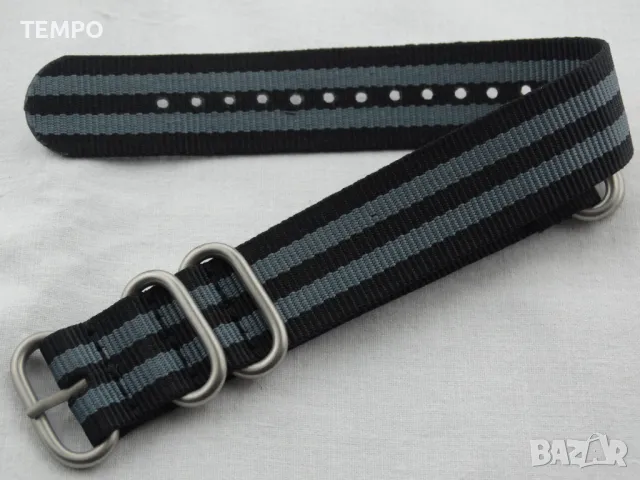 КАИШКА ZULU- ЧЕРЕН / СИВ -20мм + ПОДАРЪК, снимка 7 - Каишки за часовници - 48202633