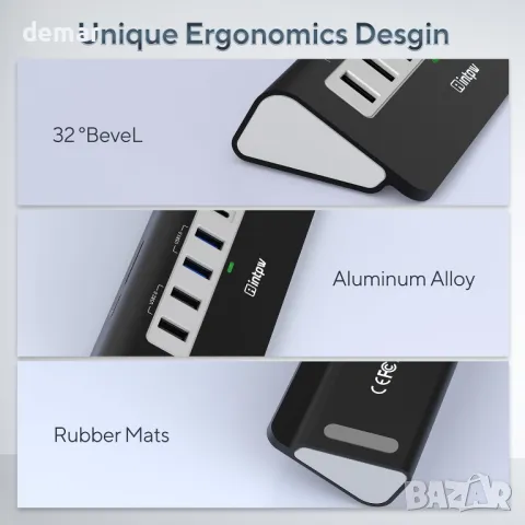 USB C хъб, 9-в-1, 4K HDMI, 2USB-A 3.0, PD 100W, 2USB-A 2.0, USB-C 3.0, SD/TF, снимка 3 - Друга електроника - 50268249