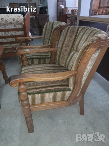 К-т Масивен Диван-Двойка с 2 фотьойла и маса , снимка 11 - Дивани и мека мебел - 34935509