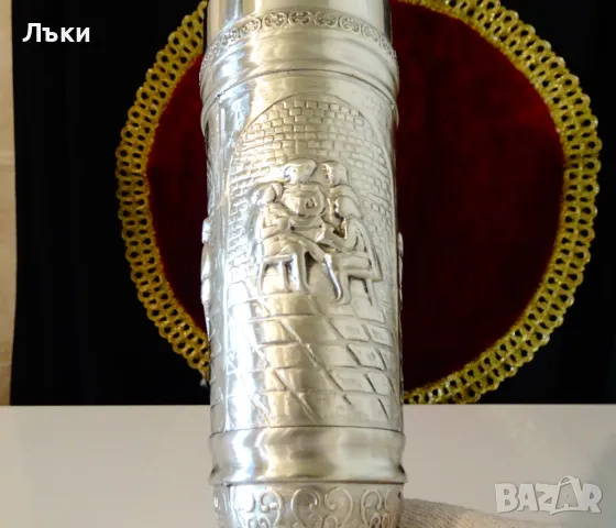  Бокал от калай с релефни картини Кръчма,Изба,Сватба. , снимка 7 - Антикварни и старинни предмети - 48175720