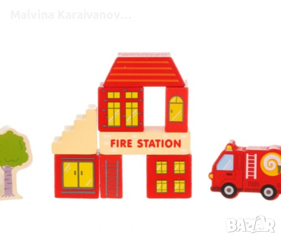 Комплект дървени блокчета – 120 части, снимка 4 - Конструктори - 54106415