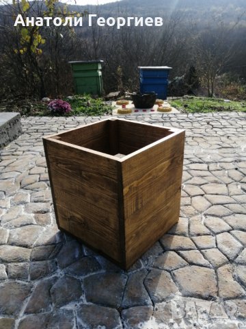 Дървени саксии (кашпи) за растения, снимка 5 - Градински мебели, декорация  - 34975243