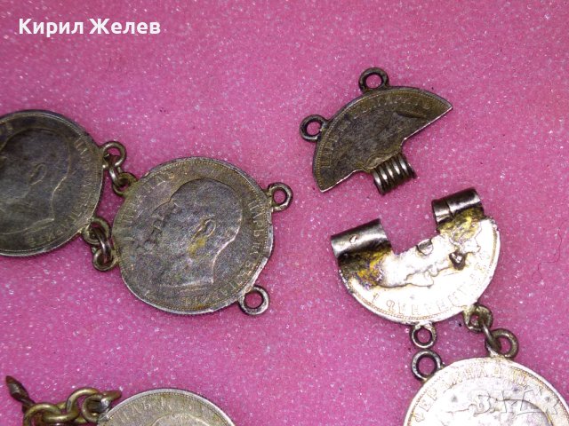 СТАРИННА СРЕБЪРНА ГРИВНА със СРЕБЪРНИ МОНЕТИ на ЦАР ФЕРДИНАНД I  Царство БЪЛГАРИЯ РЪЧНА РАБОТА 43081, снимка 4 - Антикварни и старинни предмети - 44393994