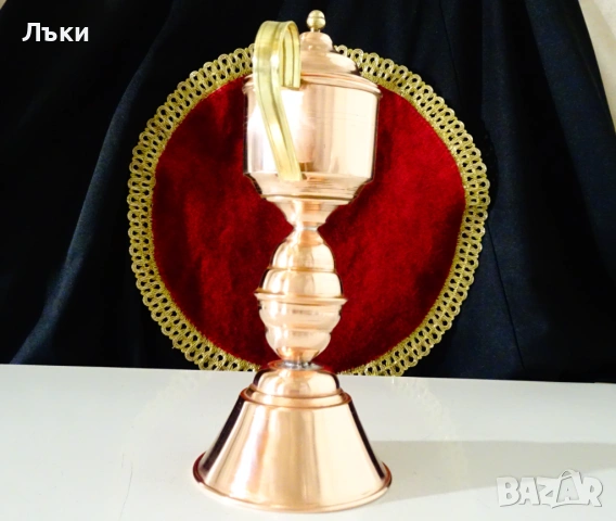 Медна маслена лампа,чиста червена мед. , снимка 5 - Антикварни и старинни предмети - 54045581