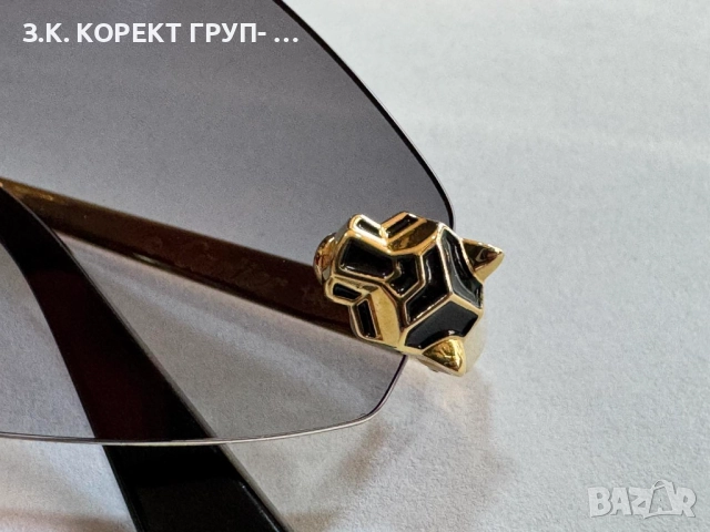 Дамски слънчеви очила CARTIER - CT0433S- Gold Panthère De Cartier, снимка 7 - Слънчеви и диоптрични очила - 52525463