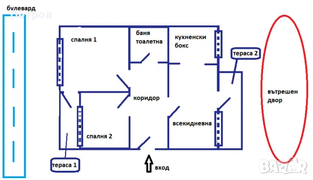 Двуспален тухлен апартамент , снимка 3 - Апартаменти - 39983902