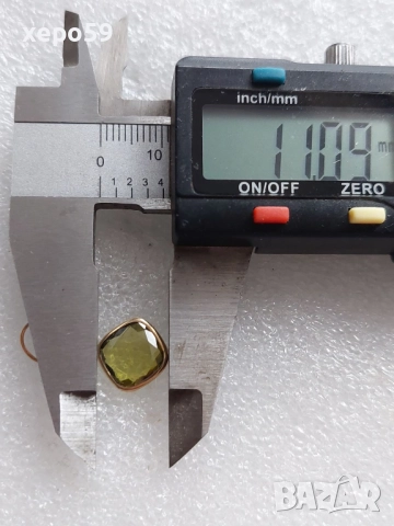 Стари Златни 18 каратови обеци с инкрустирани маслено жълти турмалини, снимка 5 - Обеци - 52681833