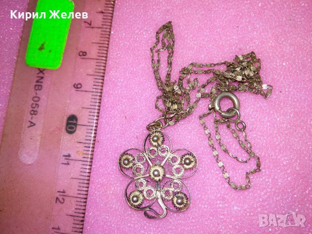 СТАР ФЛОРАЛЕН ФИЛИГРАНЕН РЕТРО СРЕБЪРЕН МЕДАЛЬОН ВИСОКА ПРОБА СРЕБРО със СРЕБЪРНА ВЕРИЖКА 41958, снимка 13 - Антикварни и старинни предмети - 44393989