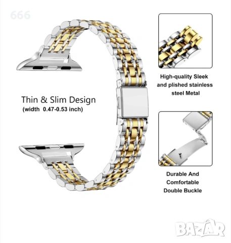 Каишка Apple Watch Series 10 (42 mm), съвместима с 41 mm 40 mm 38 mm , снимка 5 - Дамски - 53288793