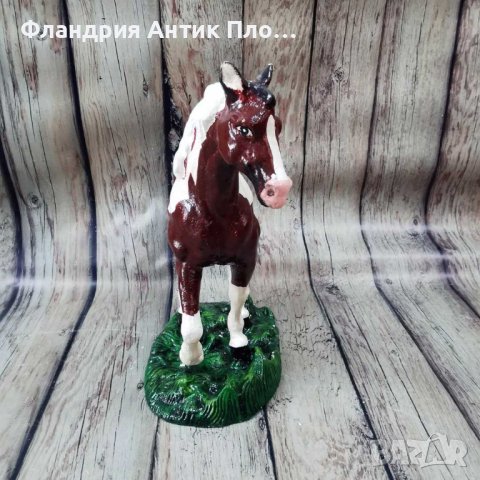 Чугунена пластика - Кон , снимка 4 - Статуетки - 42905350