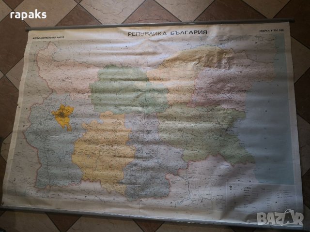 Карта на Народна Република България.. Голяма, учебна, стенна